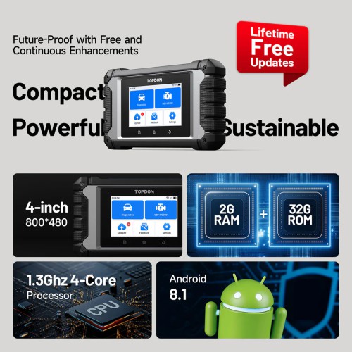 TOPDON ArtiDiag EU 4 Inch Scan Tool for Euro Vehicles, ECU Coding, Free Updates