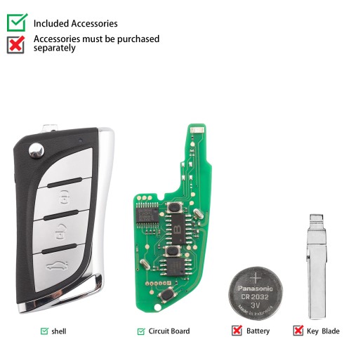 5pcs/lot KEYDIY KD NB24-3 Universal Flip Remote Key 3 Buttons for Lexus Type