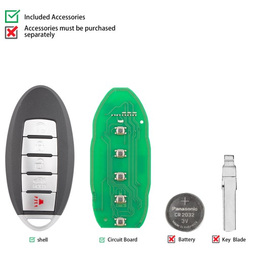 5pcs/lot KEYDIY KD ZB03-5 Universal Smart Remote Key 4+1 Buttons for Nissan Type