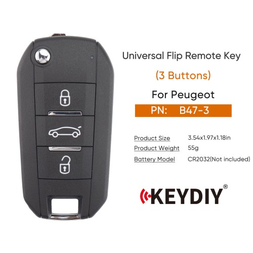 KEYDIY KD B47-3 Universal Flip Remote Key 3 Buttons for Peugeot Type 5pcs/lot
