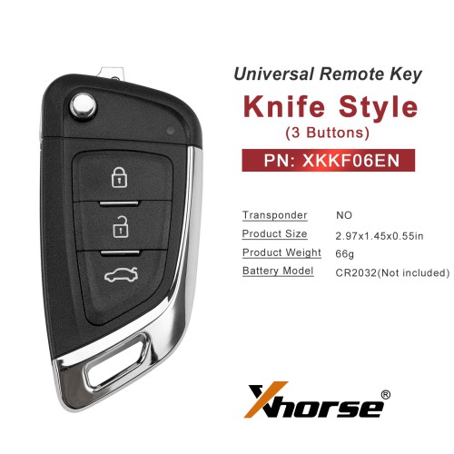 XHORSE XKKF06EN Knife Style 3 Buttons Universal Smart Key 5pcs/lot