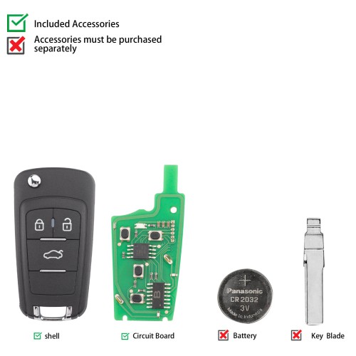 KEYDIY KD B18-3 Universal Flip Remote Key 3 Buttons for Chevrolet Type 5pcs/lot