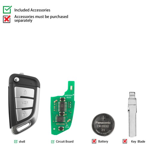 KEYDIY KD B29-3 (Metal Button) Universal Flip Remote Key 5pcs/lot