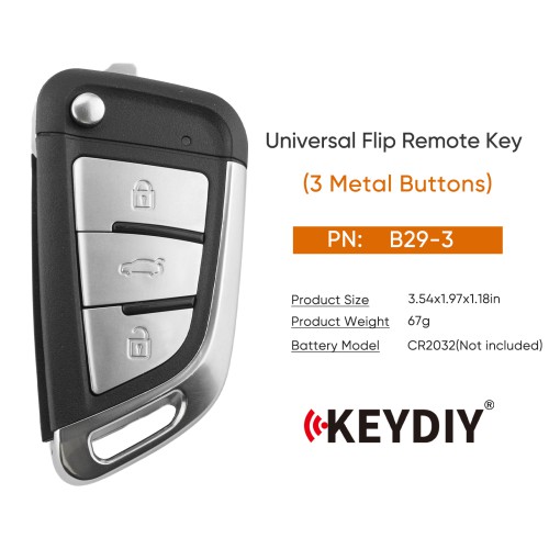 KEYDIY KD B29-3 (Metal Button) Universal Flip Remote Key 5pcs/lot