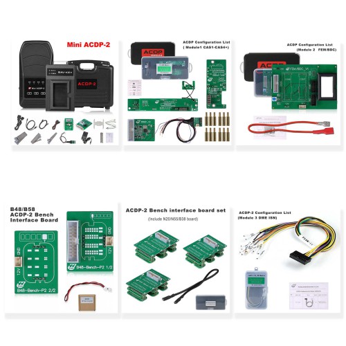 Yanhua Mini ACDP-2 BWM IMMO Package with Module1/2/3 for BWM CAS1-CAS4+/FEM/BWM DME ISN Read & Write Added B48/N20/N55/B38 Bench Board