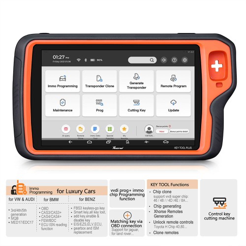 [US Ship] [Second-Handed] 95% New Xhorse VVDI Key Tool Plus VAG Version XDKP02GL Supports VAG VW Audi Porsche IMMO Programming with MQB48 Activated
