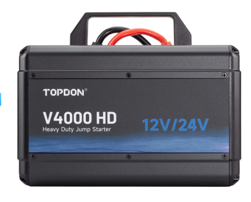 TOPDON V4000 HD 12V/24V 4000A Jump Starter Supports 60 Starts for Passenger vehicles & Light-duty