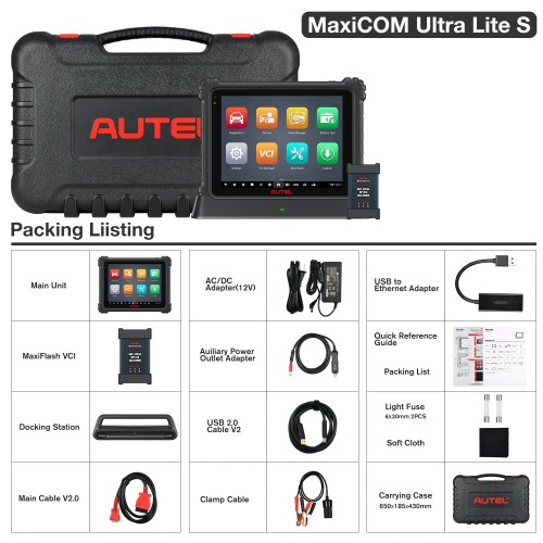 2026 Autel MaxiCOM Ultra Lite S Automotive Diagnostic Tool Support ECU Programming/Coding Topology Mapping and Guided Functions with Multi-language