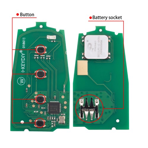 KEYDIY KD ZB04-4 Universal Smart Remote Key 3+1 Buttons (Middle Slot) Hyundai Type 5pcs/lot