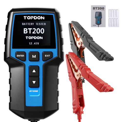 TOPDON BT200 Battery Cranking And Charging System 12V & 24V 100-2000 CCA Testing Capacity