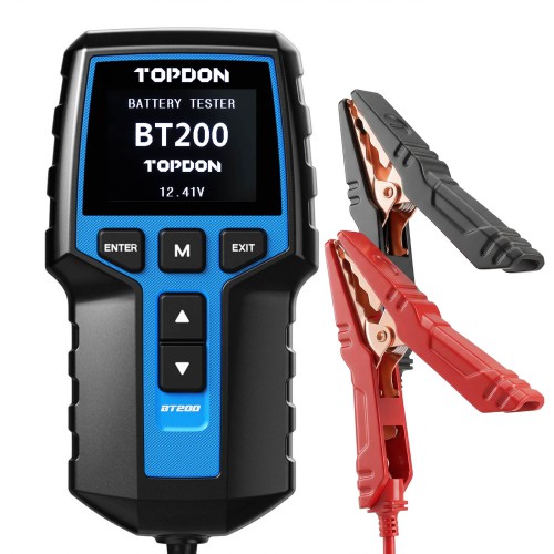 TOPDON BT200 Battery Cranking And Charging System 12V & 24V 100-2000 CCA Testing Capacity