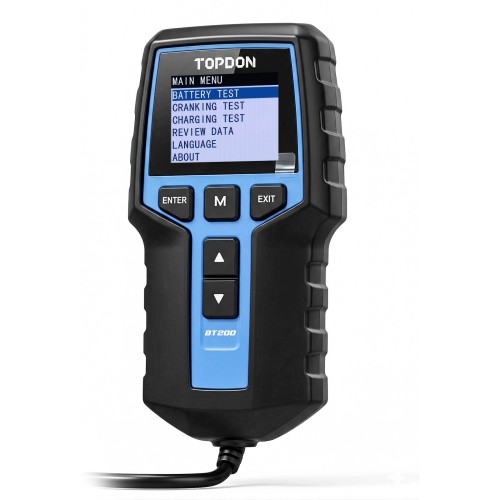 TOPDON BT200 Battery Cranking And Charging System 12V & 24V 100-2000 CCA Testing Capacity