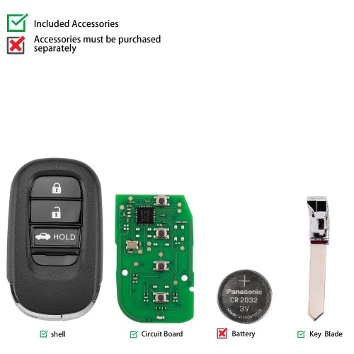 KEYDIY KD ZB46-3 (Trunk) Universal Smart Remote Key 3 Buttons for Honda Type 5pcs/lot