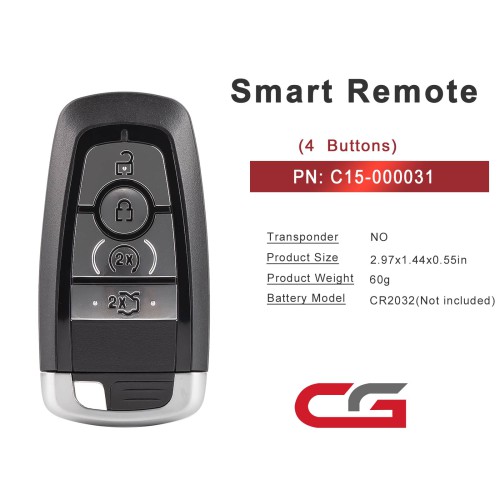 CGDI C15-000031 FOR.D(4BTN) FOR.D 4 Buttons Smart Remote Used with CGDI K2 Remote Key Programmer 5pcs/lot
