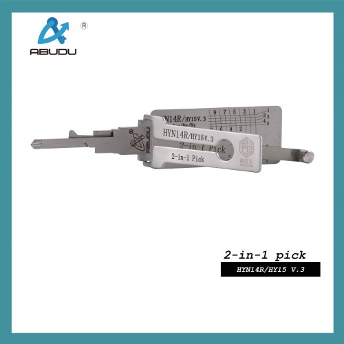 ABUDU HY15/HYN14R Flat Milling Dual Track Opening and Reading 2-in-1 Tool, Tooth Depth (10-cut) IC CARD: 1098
