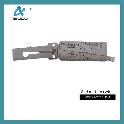ABUDU HY15/HYN14R Flat Milling Dual Track Opening and Reading 2-in-1 Tool, Tooth Depth (10-cut) IC CARD: 1098