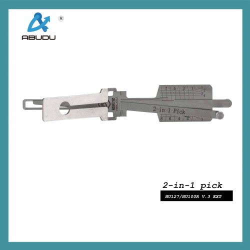 ABUDU HU127-HU100R Inner Mill Two-Track Unlocking and Reading Tool, Tooth Depth (8-cut) IC CARD: 1360