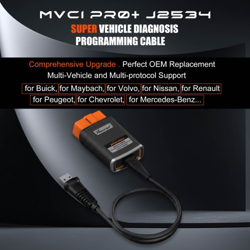 [US Ship Only] [Second-Handed] 90% New XHORSE XDMVJP MVCI PRO+ J2534 Super Vehicle Diagnosis Programming Cable Support Multi-Vehicle