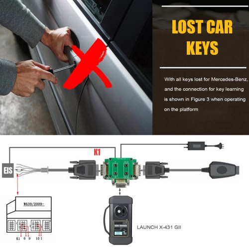 [US Ship Only] [Second-Handed] 90% New Launch X431 MCU3 Adapter for X-PROG3 GIII Work on Benz All Keys Lost and ECU TCU Reading