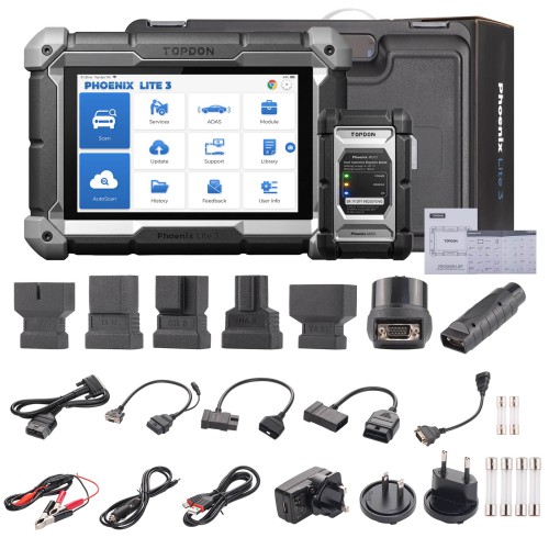 TOPDON Phoenix Lite3 OE-Level Scan Tool, 35 Service Functions, 8 Inch Bi-Directional Controls, CANFD FCA 2 Years of Free Software