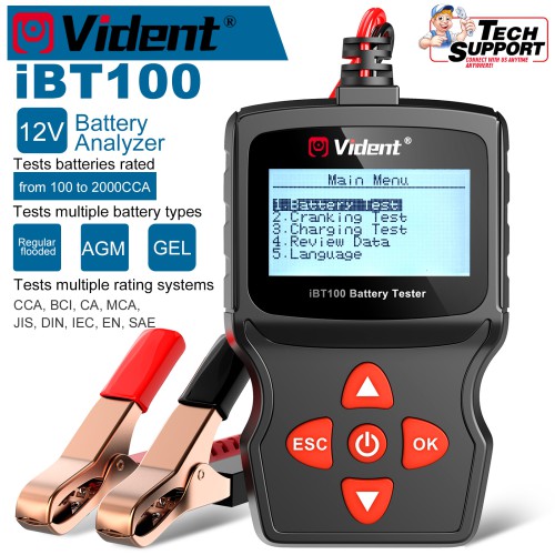Vident iBT100 Battery Analyzer for 12V regular flooded/ AGM flat plate/ AGM spiral/ GEL batteries