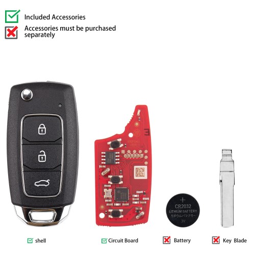 Xhorse XKHY25EN 2nd Generation Remote Key Hyundai Type 3 Buttons 5pcs/lot