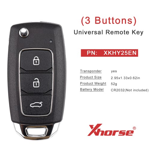 Xhorse XKHY25EN 2nd Generation Remote Key Hyundai Type 3 Buttons 5pcs/lot
