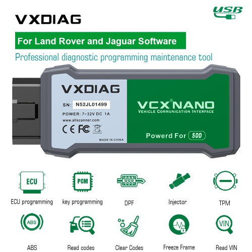 [US Ship Only] [Second-Handed] 90% New VXDIAG VCX NANO for JLR Land Rover and Jaguar 2007-2016
