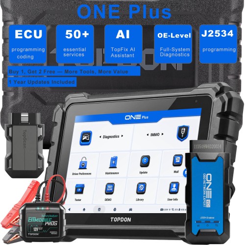 2026 TOPDON ONE PLUS Professional 10.1 Inch Automotive Diagnostic Tool Supports Hidden Functions Activation, 50+ Maintenance Functions, Battery Test