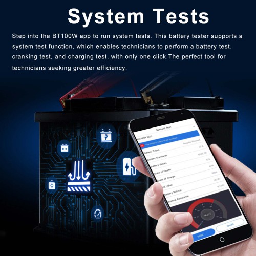 TOPDON BT100W Bluetooth 12V Battery & System Tester