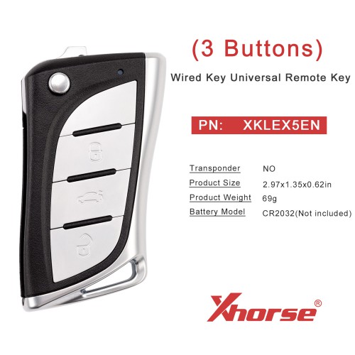 XHORSE XKLEX5EN for Lexus 2nd Generation Wired Key Universal Remote Key 5 Pcs/lot