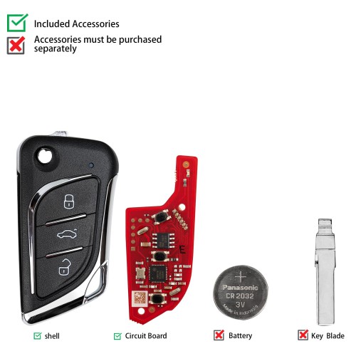 5pcs/lot XHORSE XKLKS2EN LEI.KSS Style(ENrome-plating) Second Generation Universal Wired Remote Key