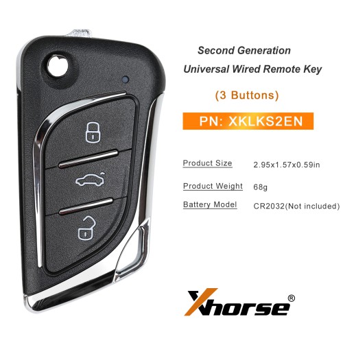 5pcs/lot XHORSE XKLKS2EN LEI.KSS Style(ENrome-plating) Second Generation Universal Wired Remote Key