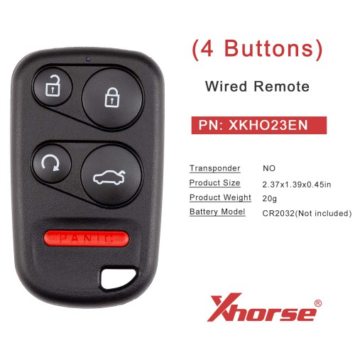 XHORSE XKHO23EN BEN.T Style Wired Remote 4 Buttons Second Generation Universal Remote 5pcs/lot