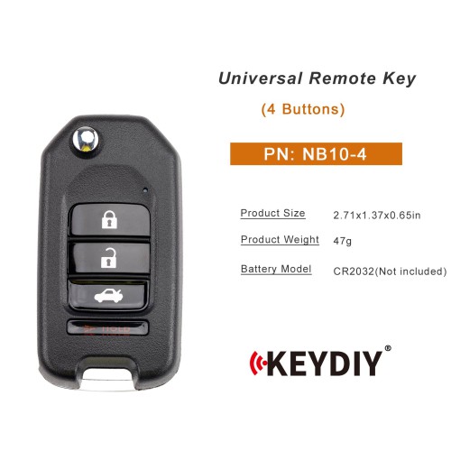 5pcs/lot KEYDIY KD NB10-4 Universal Remote Key 4 Buttons