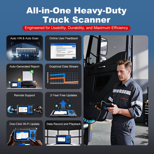 TOPDON Artidiag HD 5 Inch Heavy-Duty Scan Tool Service Functions