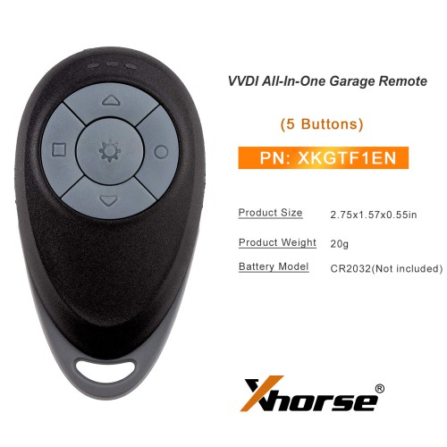 XHORSE XKGTF1EN VVDI All-In-One Garage Remote Control 3 Garage Doors Simultaneously 5pcs/lot