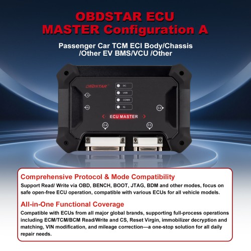 OBDSTAR ECU Master ECU Flasher Configuration A for Passenger and EV Car TCM ECM BCM BMS VCU Built-in P003+ ,MP001, CANFD Better Than OBDSTAR DC706