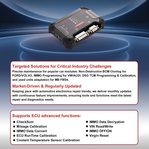 OBDSTAR ECU Master ECU Flasher Configuration A for Passenger and EV Car TCM ECM BCM BMS VCU Built-in P003+ ,MP001, CANFD Better Than OBDSTAR DC706