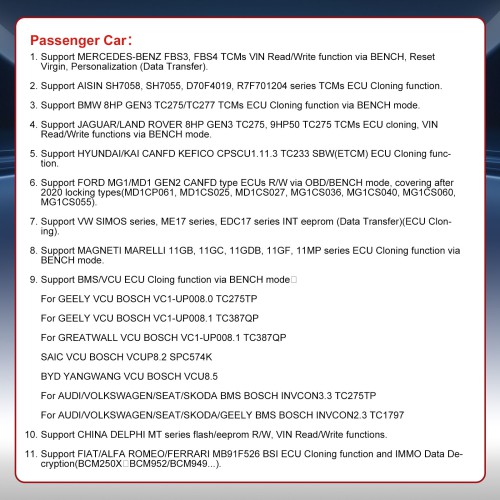 OBDSTAR ECU Master ECU Flasher Configuration A for Passenger and EV Car TCM ECM BCM BMS VCU Built-in P003+ ,MP001, CANFD Better Than OBDSTAR DC706