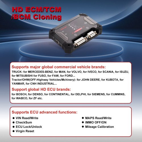 OBDSTAR ECU Master Configuration C for HD Truck & Tractor & OHW/ ECM/TCM/BCM Clone PK AUTO VEI/THE Genius