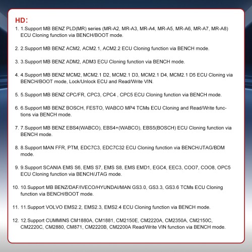 OBDSTAR ECU Master Configuration C for HD Truck & Tractor & OHW/ ECM/TCM/BCM Clone PK AUTO VEI/THE Genius