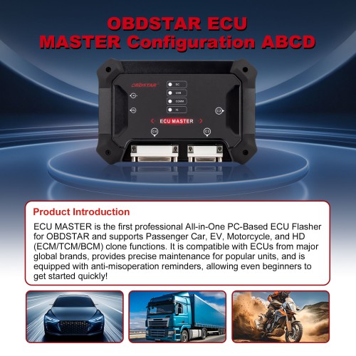 2026 OBDSTAR ECU Master Full Configuration (A+B+C+D) PC Based ECU Flasher for Passenger Car, EV, Motorcycle, and HD (ECM/TCM/BCM) and Airbag Reset