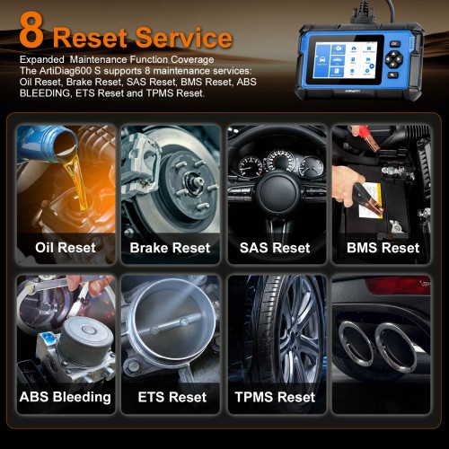 [EU Ship] TOPDON Artidiag 600S AD600S Mid-level 4 System Diagnostic Scanner, 8 Reset Services, Free Lifetime Update