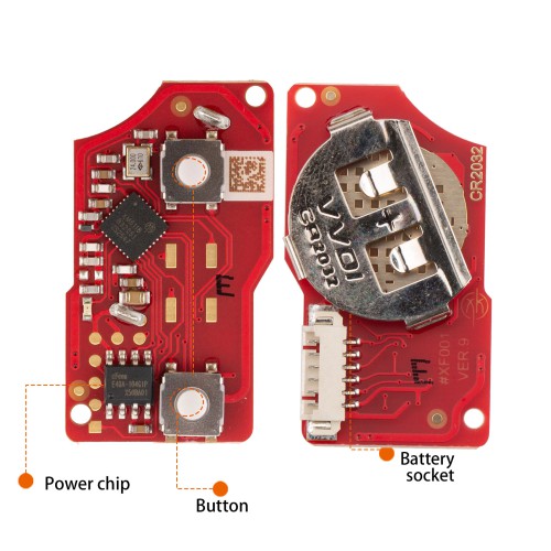 XHORSE	XKB528EN B5 Style 2 Buttons Folding Key Second Generation Universal Remote 5pcs/lot