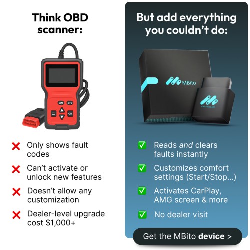 [Belgium Ship] MBito OBD Device + 20 credits Supports Diagnostics, Maintenance, Coding, Enable Hidden Features for Mercedes