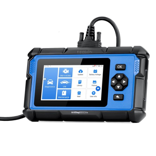 [EU Ship] TOPDON ArtiDiag600 Elite Supports Full OBD2 Functions, All-System Diagnostics, CAN-FD, for Renault SGW, for FCA SGW, 2 Years Update