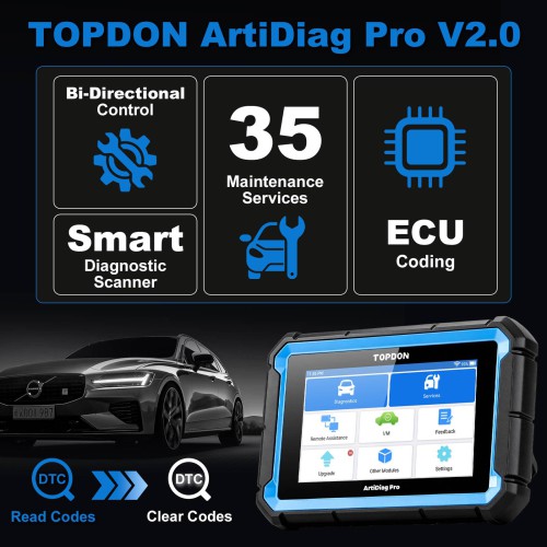 TOPDON ArtiDiag Pro Bi-Directional Control, ECU/Online Coding & OE-Level Full Systems Diagnosis for 100+ Brands, 31+ Services , 2-Year Free Update