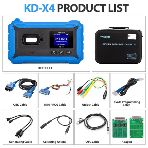KEYDIY KD-X4 5-in-1 Key Programmer Combines KD Max, KD Mate and KD Mini Prog Supports MQB48 MQB49 5C 5D MQB MLB BDC2/BDC03 IMMO Get Free DB25 Cable
