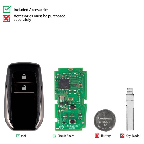KEYDIY KD TB01-2 Universal Smart Remote Key 2 Buttons for Toyota Type